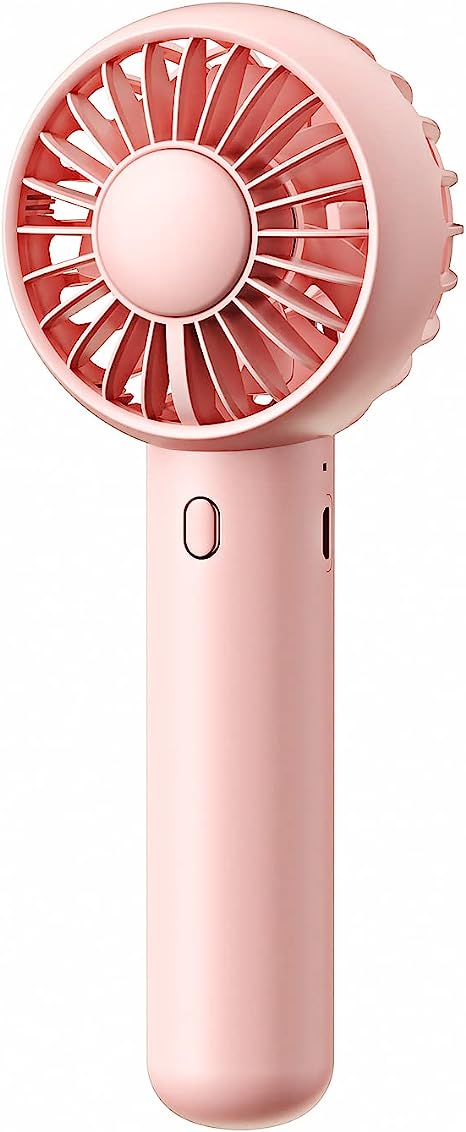 Mini Portable Fan, Dual Motors Powerful Handheld Fan, Cute Design 3 Speed Personal Small Desk Fan with Base, Lightweight Makeup USB Rechargeable Fan for Stylish Girl Women Men Indoor Outdoor
