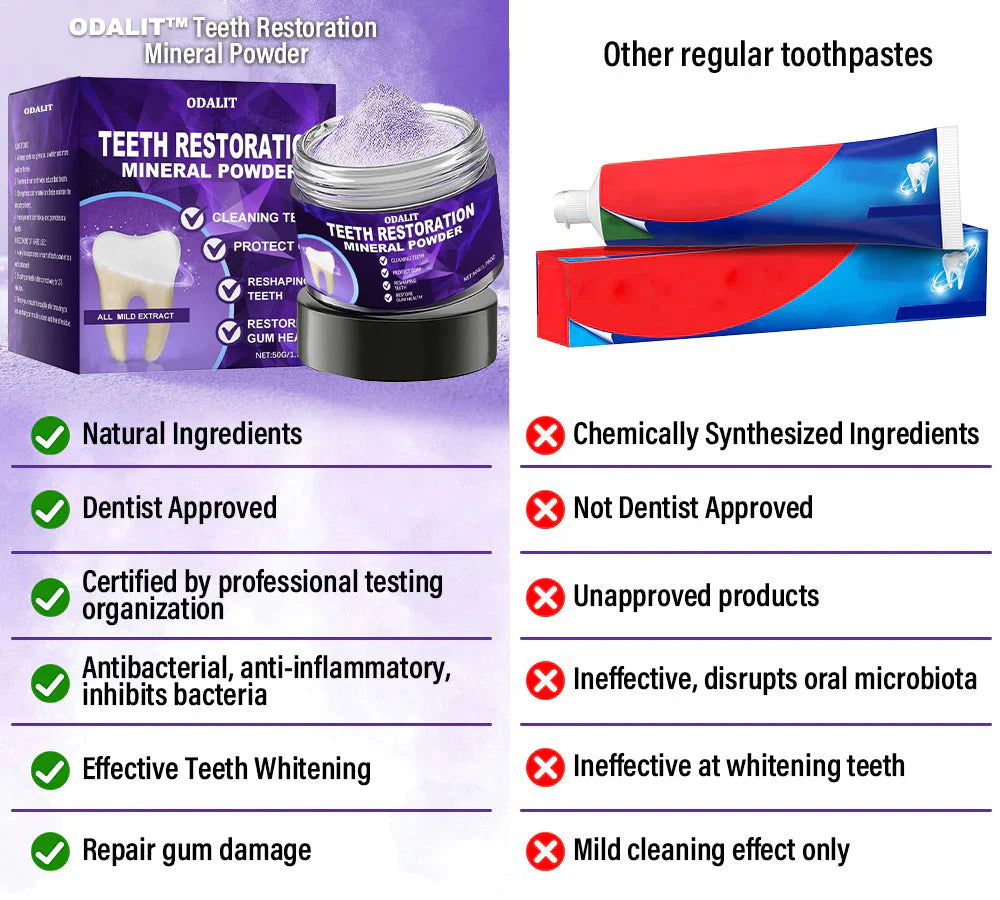 🌿Flash Sale - ODALIT™ Teeth Restoration Mineral Powder🦷(ADA recommended)👩‍⚕️(Treats periodontitis and mouth ulcers, prevents tooth loss, and repairs gum recession)